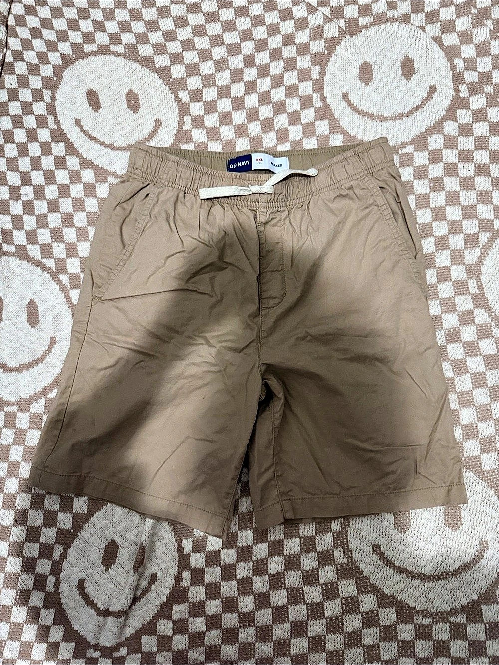 Old Navy - Boys Relaxed Drawstring Khaki Shorts Tan XXL (18)